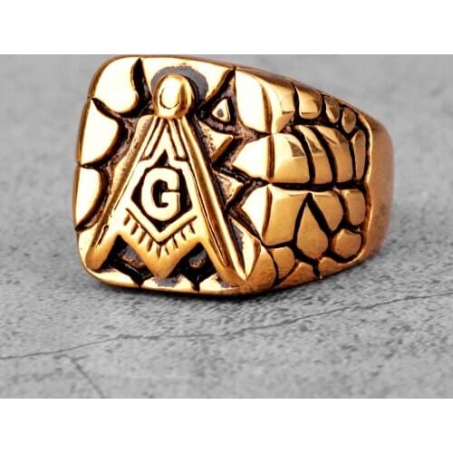 Retro Freemason Illuminati Masonic Stainless Steel Mens Rings Punk Hip Hop for Male Boyfriend Jewelry Creativity Gift Wholesale