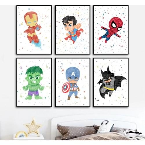 Watercolor Marvel Superheroes Diamond Painting Captain America Spider Man Embroidery Full Kits Mosaic DIY Craft for Home Decor