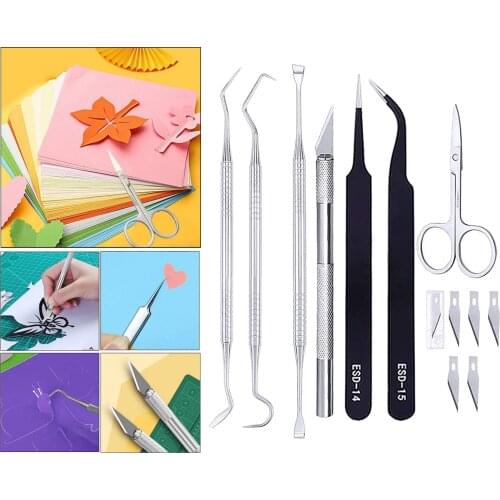 7 Pcs Craft Tools Set with 5 Replace Blades , Vinyl Weeding Tools, Engraving