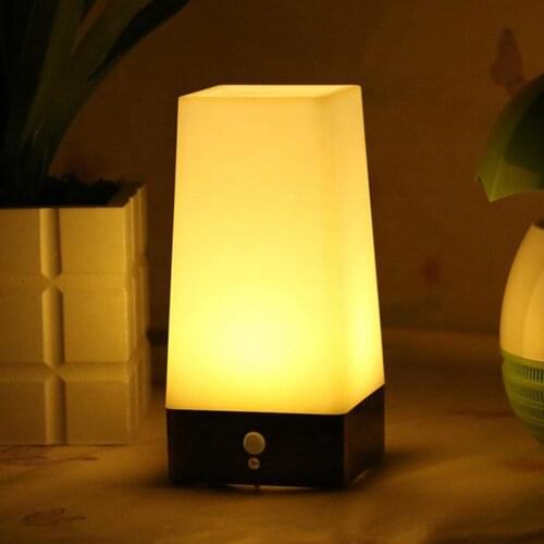 Desktop Motion Sensor LED Night Light Portable Battery Operated Bedside Night Lamp Hallway Kitchen Bedroom Room For kid