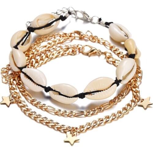 New Star Shell Pendant Anklets For Women Anklet Chain Bracelets Bangle Leg Foot Ocean Summer Jewelry