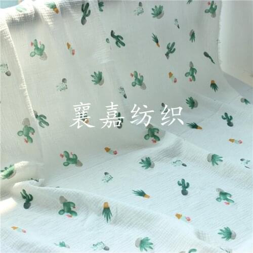 New Cactus Cotton Crepe Seersucker Double Layer Gauze Leisure Tops Confinement Clothing Fabric
