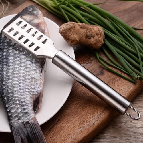 Fish Scale Planing Fast Cleaning Scraping Knife Stainless Steel Remover Seafood Scraper Kitchen Peeler Tools Tilapia Scale Brush