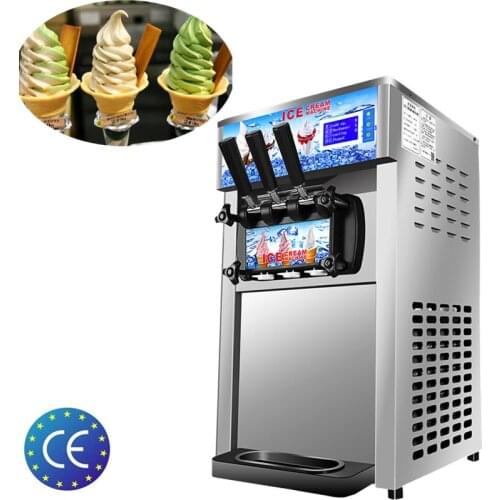 Cold Drink Shop Equipment Ice Cream Machine Commercial Soft Ice Cream Making Machine 1200W Three Flavor Ice Cream Machine