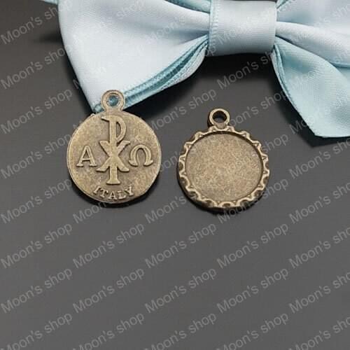 Wholesale 18mm Antique Bronze single-sided Alloy Pendants Base Cameo Settings Findings Accessories 30 pieces (JM1509)