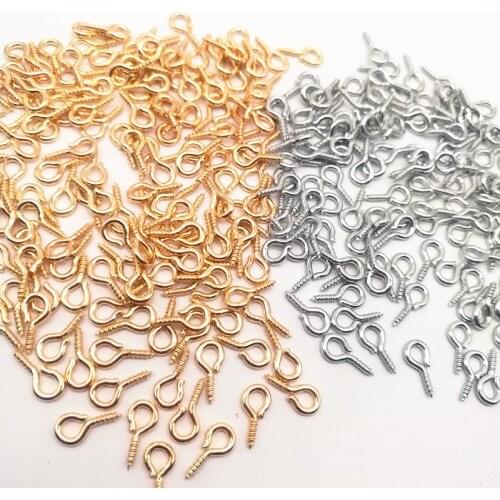 Wholesale Jewelry Making Supplies 100Pcs/lot 8/10mm Eye Hook Screw Pins Gold/Silver Plated Clasp DIY Jewelry Making Kit