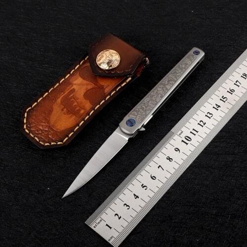 Outdoor camping hunting survival MS3 ball bearing system M390 blade TC4 titanium alloy handle EDC quick open folding knife
