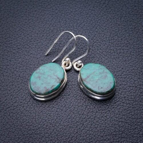 StarGems Natural Turquoise Handmade 925 Sterling Silver Earrings 1.25" E0532