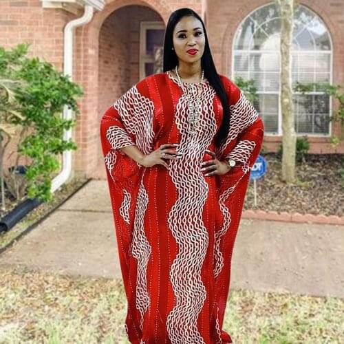 African Design Loose Robe Gowns Muslim Dress Lady Party European Clothes American Clothing Abaya Dubai Printing