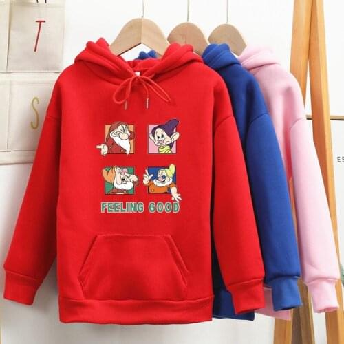 Disney Seven Dwarfs Hoodies Women Mens Casual Oversized CrewneckLoose Creativity Streetwear Hooded Sweatshirts Female Male Y2K