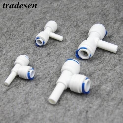 1PCS 1/4“ 3/8“OD Tube Tee Type PE Pipe Fitting Hose Plastic Quick Connector Aquarium RO Water Filter Reverse Osmosis System