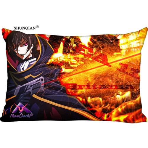 High Quality Custom Code Geass soft Pillowcase 45x35cm(One Side) Rectang Zipper Print Throw Pillowcase Cover