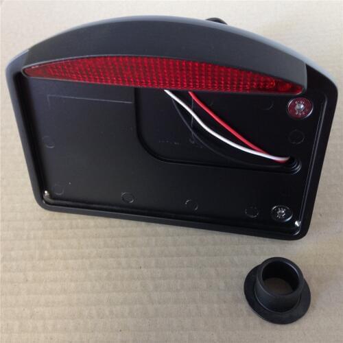 Aftermarket Motorcycle Parts Side Mounted License Plate Assembly Chrome LED Tail Brake Light BLACK