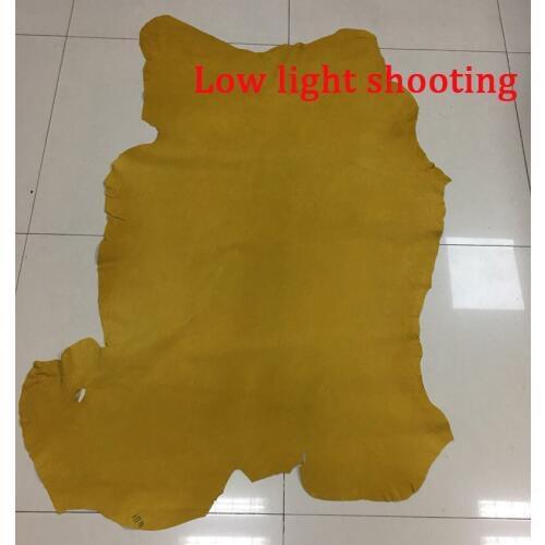 Yellow Genuine Pig suede split leather material whole piece