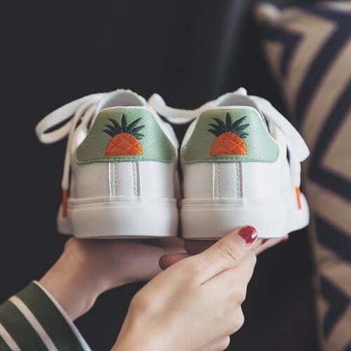 2020 Spring Fashion Pineapple Casual Sneakers Shoes Womens Flat Shoes Ladies Lace-up Shoes Single Shoes Zapatos Mujer U13-70