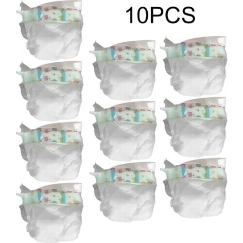 10pcs Reusable Diapers Care Training 18 To 22inch Reborn Baby Doll DIY Kids Toy Soft Paper Material Soft And Eco-friendly