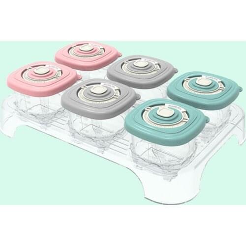 120ML Baby Food Storage Boxes Candy Color Kids Childrens Tableware Sealed Box Baby Food Containers Cups Reusable with Tray