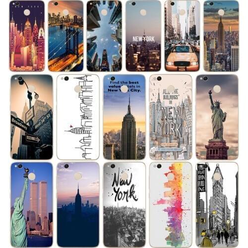 175DD New York City Soft Silicone Cover Case for Xiaomi Xiaomi Redmi 4a 5 plus Note 4 4x 5a pro mi a1 case