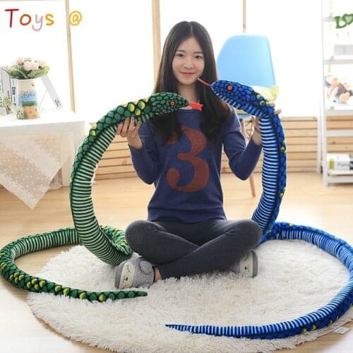 280CM Large Cobra Snake Plush Toy Soft Pillow Horror Props Stuffed Animals Big Size Boa Snake Simulation Cobra Doll for Kid