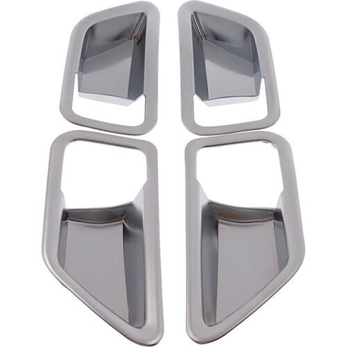 4 PCS Auto Accessories Inner Inside Door Handle Bowl Frame Cover Trim Matte Chrome Trims Fit For Suzuki Vitara 2016 2017 2018