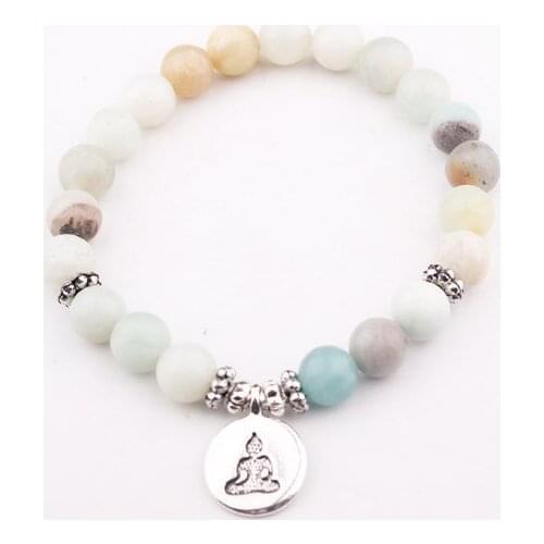 8mm white Punk multicolor Agate Chakra Healing Reiki Buddha Yoga Bracelet elastic adjustable Volcanic Stone Bangles ertg2