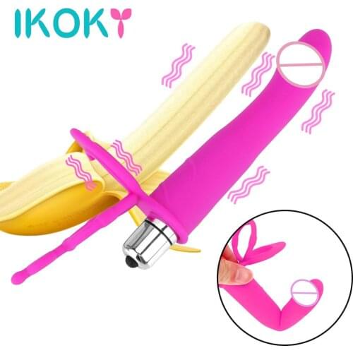 IKOKY Anal Plug For Man Erotic Strapon Dildo Vibrator Strap On Penis Sex Toys For Couples Double Penetration Vibrator