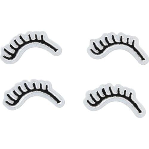 10pcs/lot Diy Iron On Eyelash Patches Embroidered Clothes Backpack Socks Shoes Hats Stickers Sewing Fabric Appliques Supplier