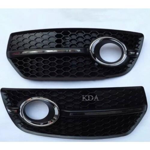 Auto Left Right Side Front Bumper Modified Honeycomb Fog Light Grille Grill Cover For AUDI Q5 8R 2009 2010 2011 2012