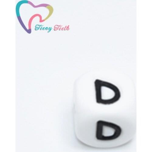 Teeny Teeth 10PCS BPA Free Letter D Baby Teething Beads Silicone Beads Baby For Bracelet Babies Chewing Jewelry Teether Necklace