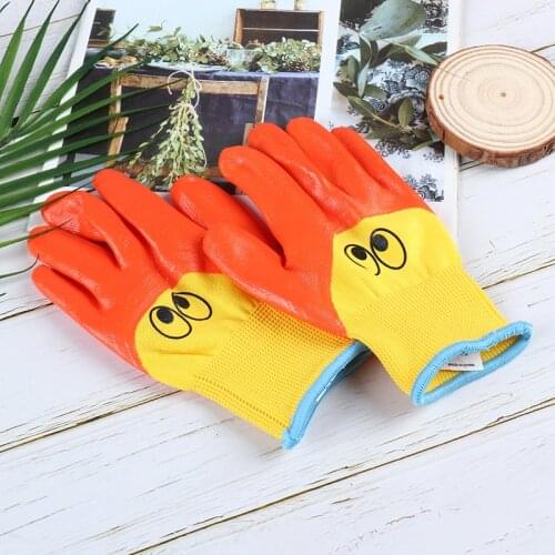 Breathable Children Gardening Gloves Durable Waterproof Toddlers Oil Resistant Non-slip Anti-stab Handwork Protective Gloves