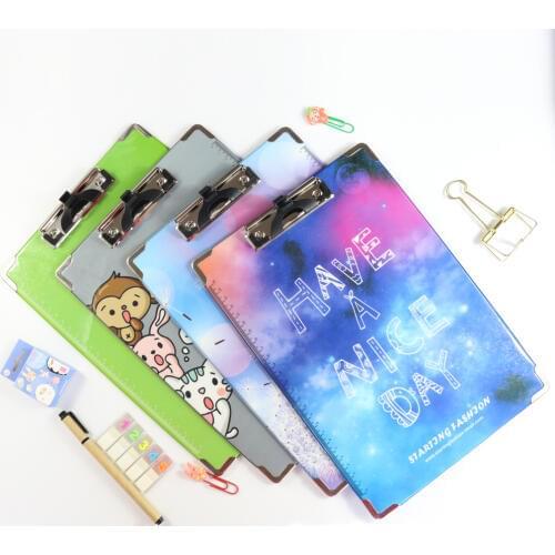 Domikee cartoon cute school PVC paper organizer clipboard stationery,fine student writing pad/document manager folder,A4