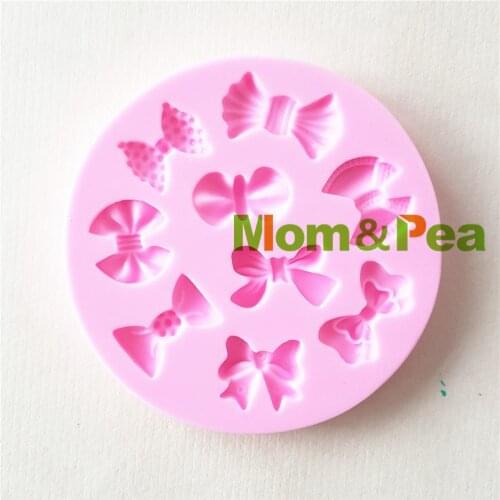Mom&Pea 1419 Free Shipping Bowknots Mold Cake Decoration Fondant Cake 3D Mold Soap Mold Food Grade