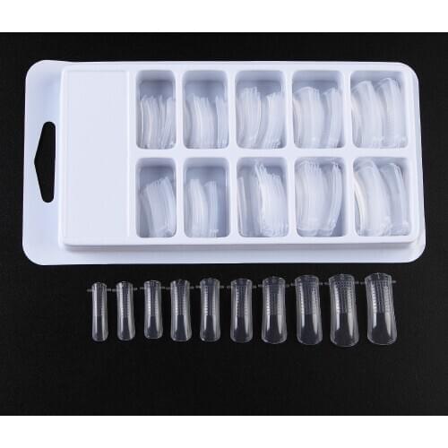 100Pcs Quick Building Mold Tips Nail Dual Forms Finger Extension Nail UV Builder Poly UV Gel Tool Nail Art Tools