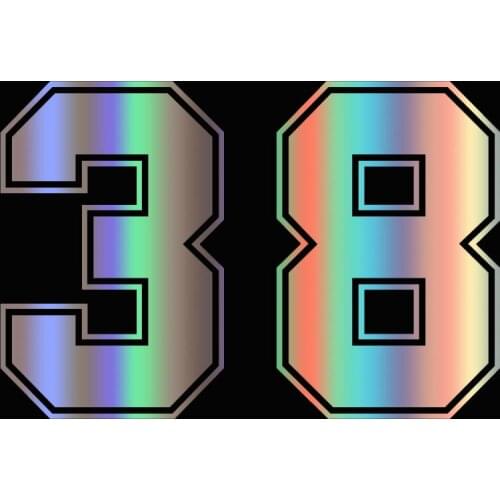 LLY-0549 Funny Racing Number 38 Modeling Decal PVC Waterproof Cars Decal Auto Truck Bumper Rear Window Laptop Decals Decor