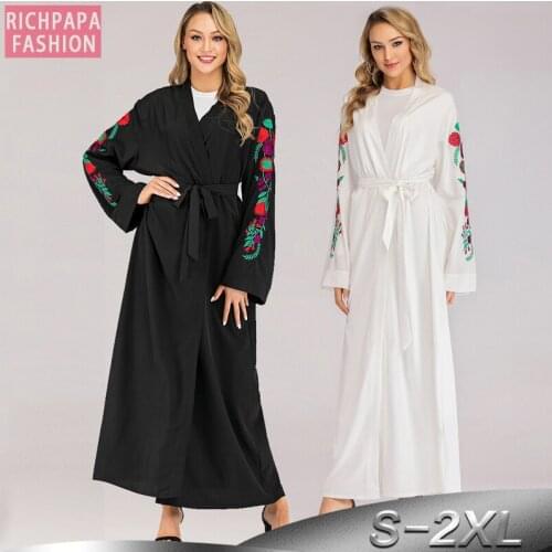 Open Abaya Moroccan Kaftan Dubai Muslim Kimono Cardigan Hijab Dress Abayas For Women Ramadan Caftan Marocain Islamic Clothing