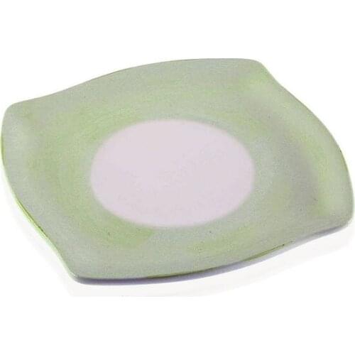 Plate Ceramic White/Green