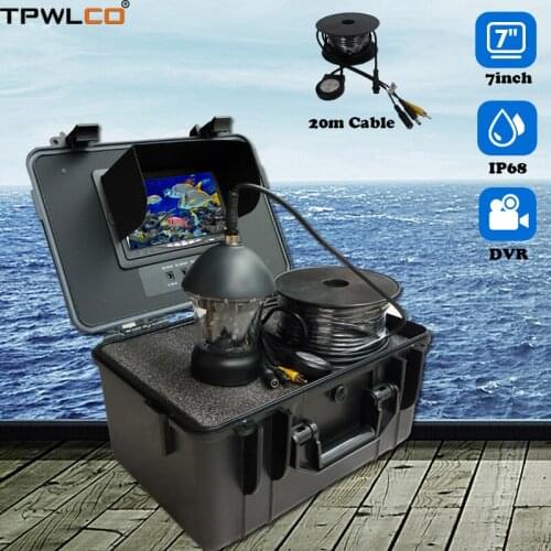 Factory Direct Sales 20m 7inch Waterproof Underwater Fishing Video Camera System Supply DVR 360 degree Rotate Camera For Fishing
