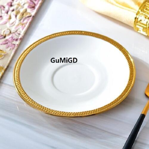 Christmas decorations for home European Gold Plated Tableware Snack Plate Ceramic Gourmet Plate Spoon Plate Western Tableware