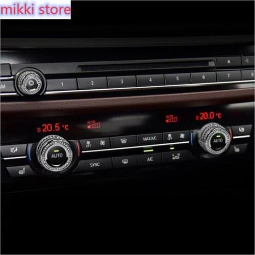 Car Air Conditioning Knobs Audio Decorative Circle Trim For BMW 5 6 7 Series 5GT X5 X6 M5 M6 X5M X6M F10 F18 F11 F07 F15 F16