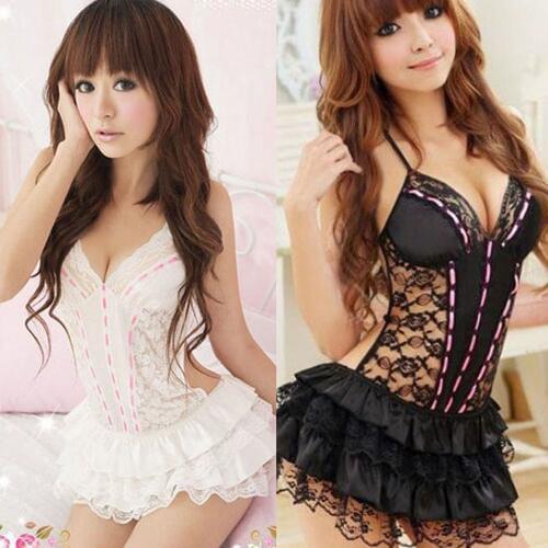 Sexy Costumes Women Erotic Lingerie Porno Dress Set Underwear Backless Lace Clothing Sex Toys Uniform G-string Exotic Apparel