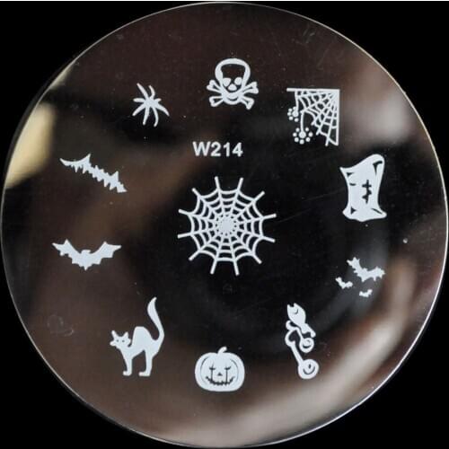 Nail stamp stamping image plates nail tip DIY Nail Art Nail template tool Cobweb Pumpkin head W214