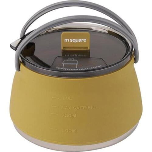 Collapsible Silicone Portable Kettle Camping Open Fire Coffee Tea Cassette Stove Anti-skid Outdoor Silicone Folding Backpack Pot