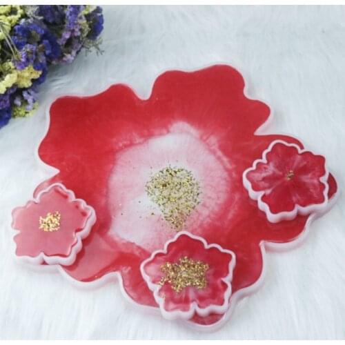 Super Big Flower Shape Coaster Silicone Mold Big Geometry Mold Coaster DIY Epoxy Resin Craft Supplies Kawaii Resin Coaster DIY