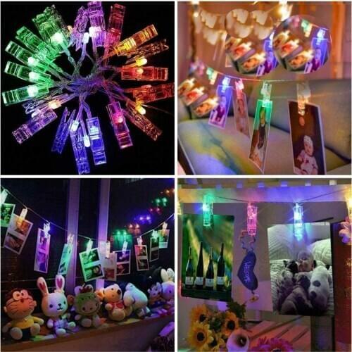 5M 10M LED Photo Clip String Lights Garland Led Light Strings Christmas Fairy Light For Birthday Baby show Outdoor Wedding Decor