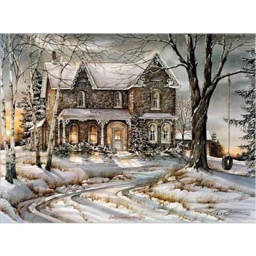 Warmth of Winter - Counted Cross Stitch Kits - DIY Handmade Needlework for Embroidery 14 ct Cross Stitch Sets DMC Color