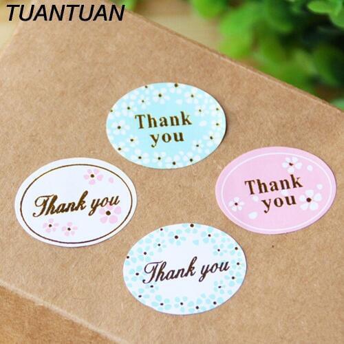 TUANTUAN 24PCS/sheet THANK YOU Design Sticker Labels Diary Scrapbooking Stickers food Seals Gift stickers for Wedding seals