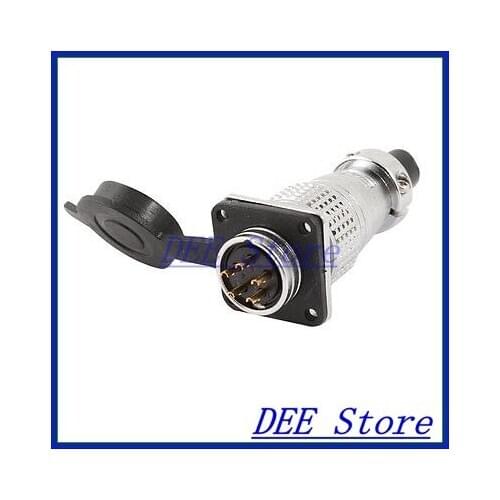 Waterproof Aviation Plug 5Pin Metal Panel Connector Adapter AC 250V 5A