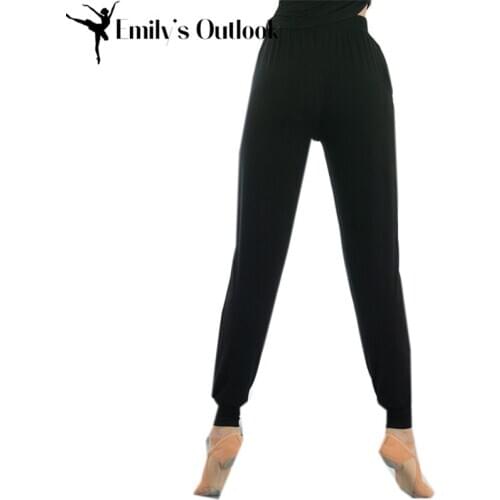 Womens Modal Soft Dance Harem Pants High Waist Ultra Stretch Full Length Trouser Body Shaper Dancer Practice Wear Plus Size