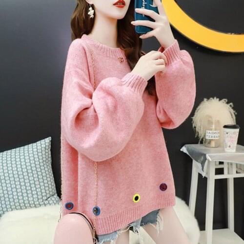 Women sweaters Pullover 2020 fashion Sweet sweater female head loose languid the early autumn new sweater Woman clothing LXJ2029
