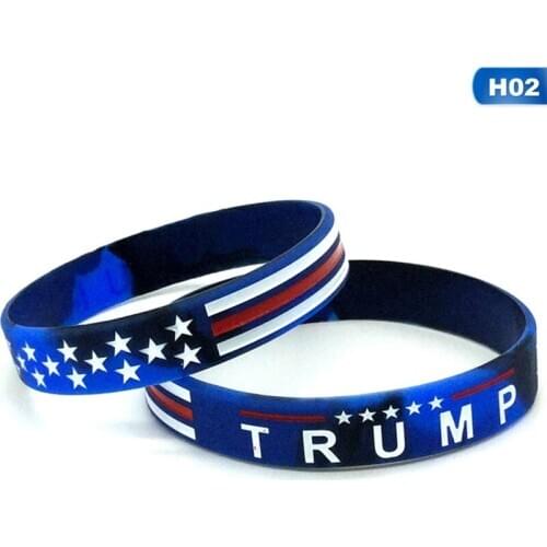 2pcs/set Trump Keep America Great 2020 Silicone Wrist Band Bracelet Wristband